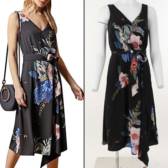 Ted Baker Jamboree V Neck MIDI Dress - Picture 1 of 5